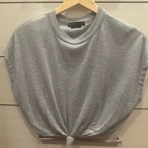 ALICE + OLIVIA Cammy Tie-Front Short-Sleeve T-Shirt size S - Picture 10 of 11